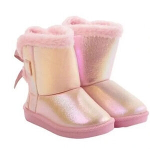 Josmo toddler girls Shimmer Sherpa Lined Boots